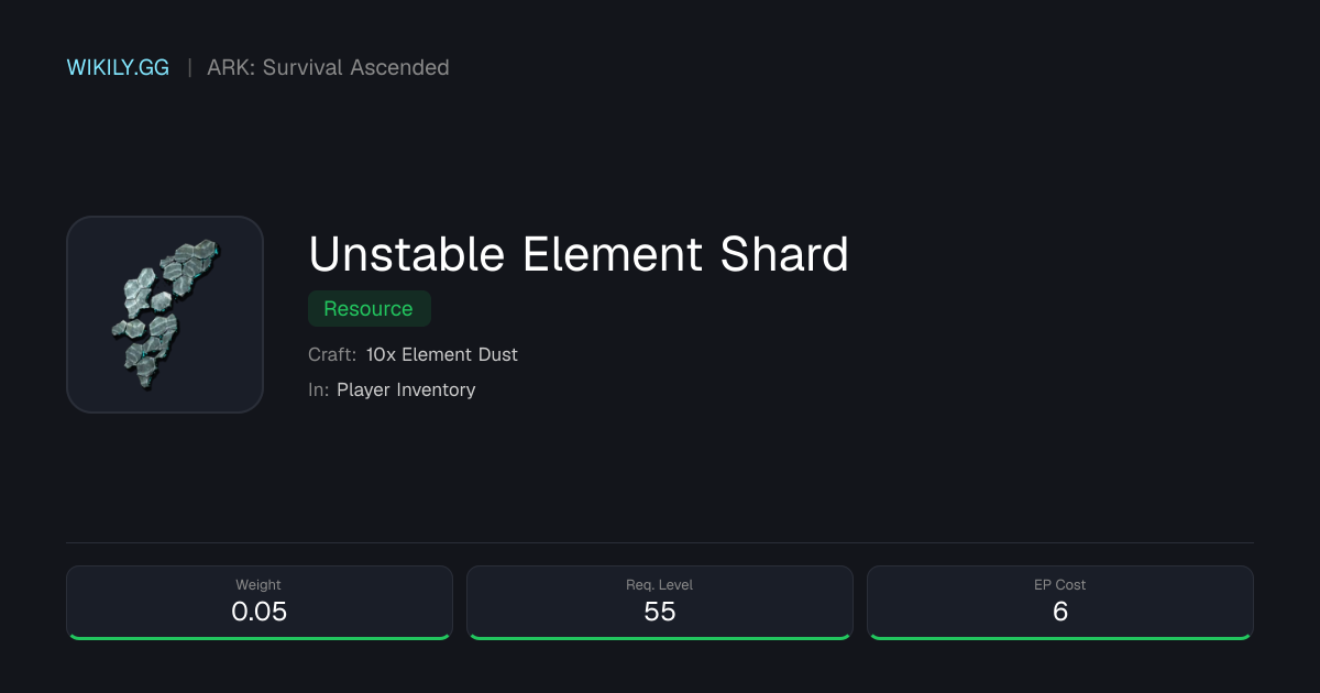 Unstable Element Shard - ARK: Survival Ascended