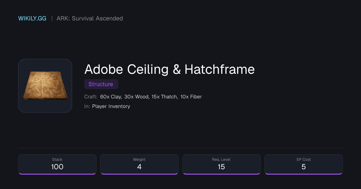 Adobe Ceiling & Hatchframe - ARK: Survival Ascended