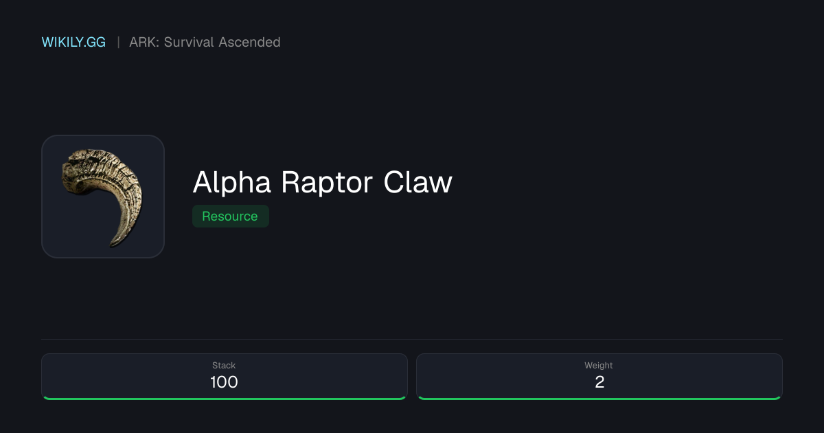 Alpha Raptor Claw - ARK: Survival Ascended