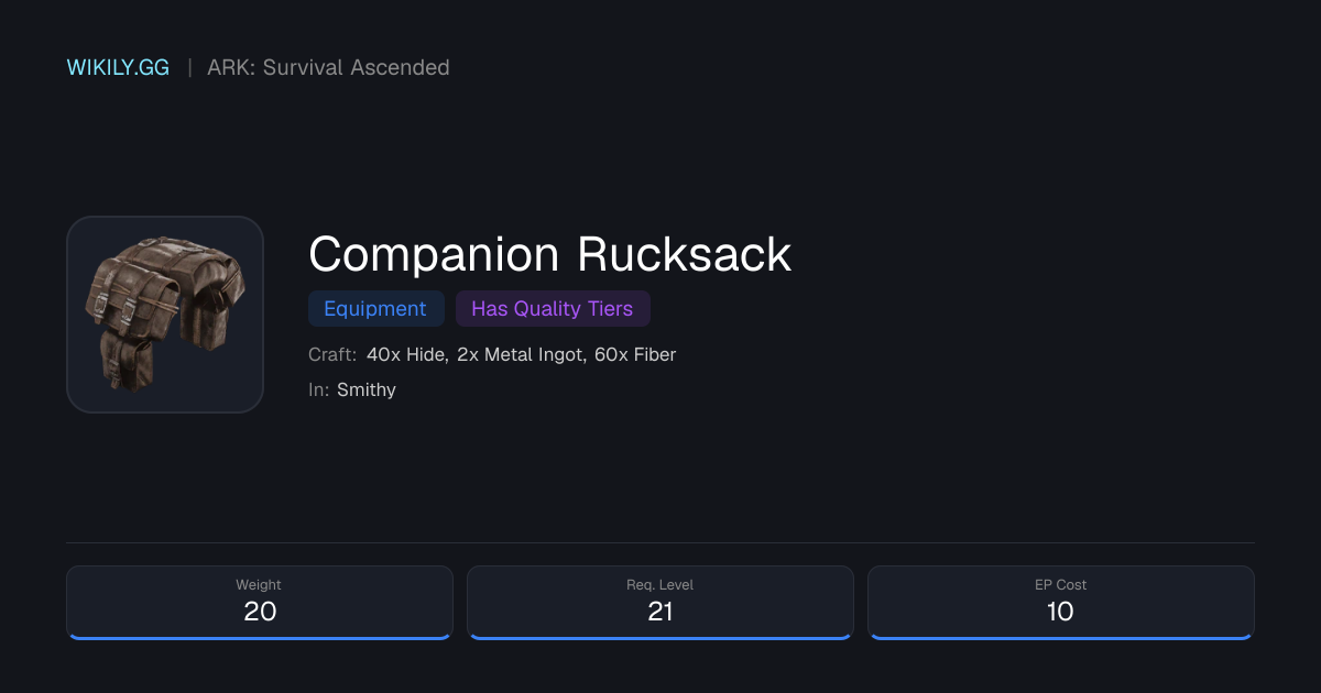 Companion Rucksack - ARK: Survival Ascended