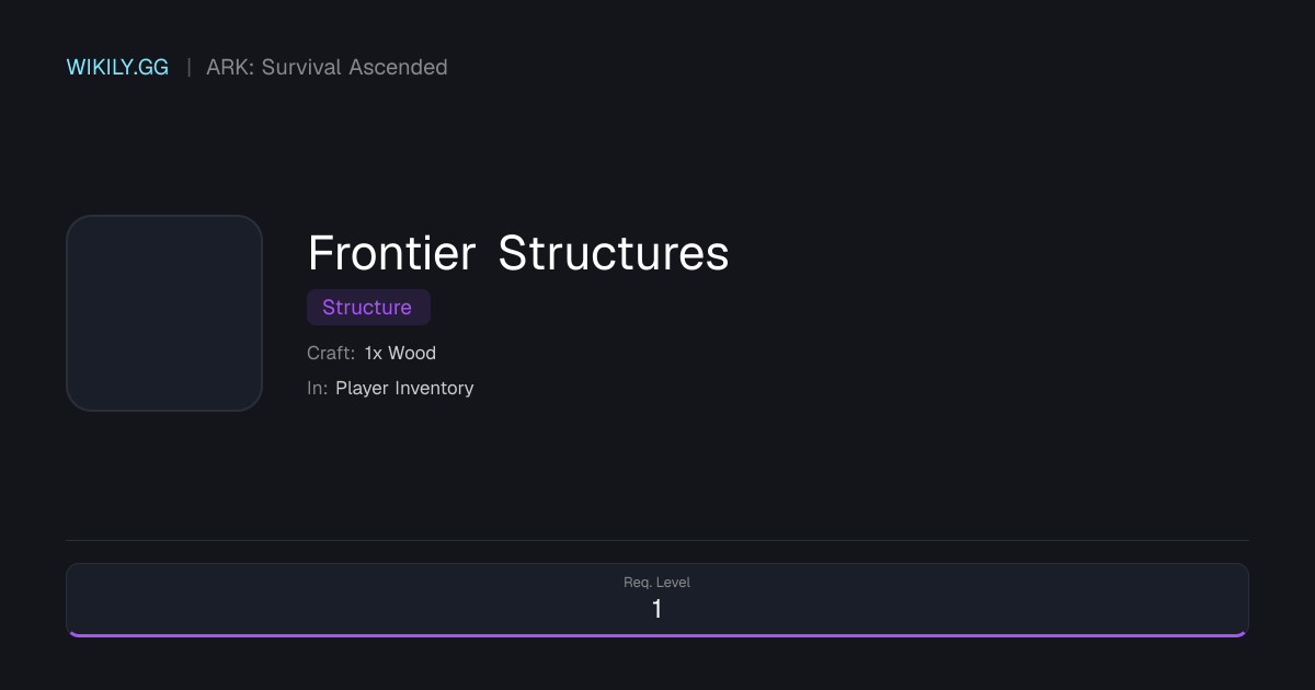 Frontier Structures - ARK: Survival Ascended