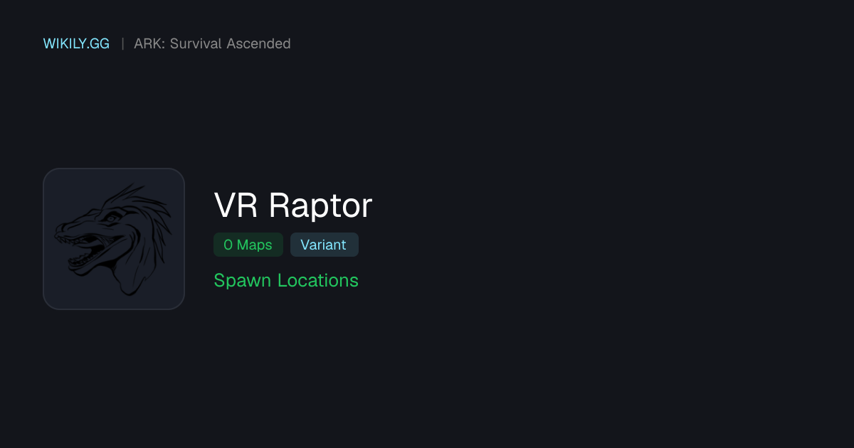 Raptor RV Spawn Locations - ARK: Survival Ascended