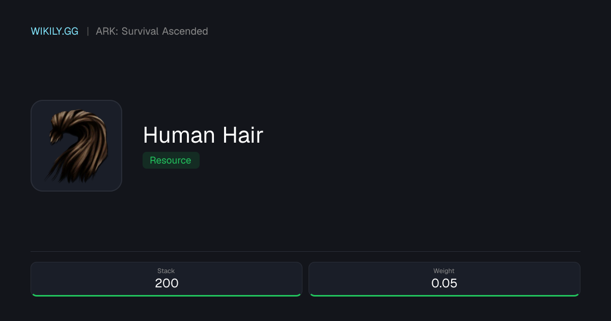 Human Hair - ARK: Survival Ascended