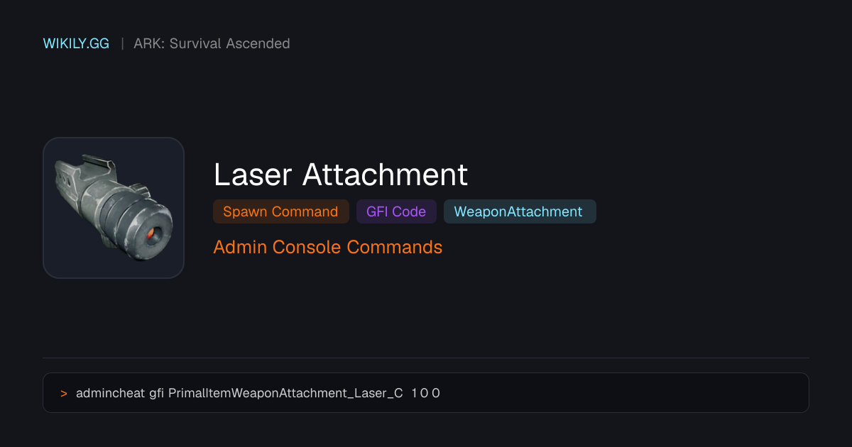 Comando per far spawnare Puntatore laser (Codice GFI) - ARK: Survival ...