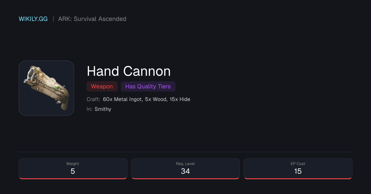 Hand Cannon - ARK: Survival Ascended