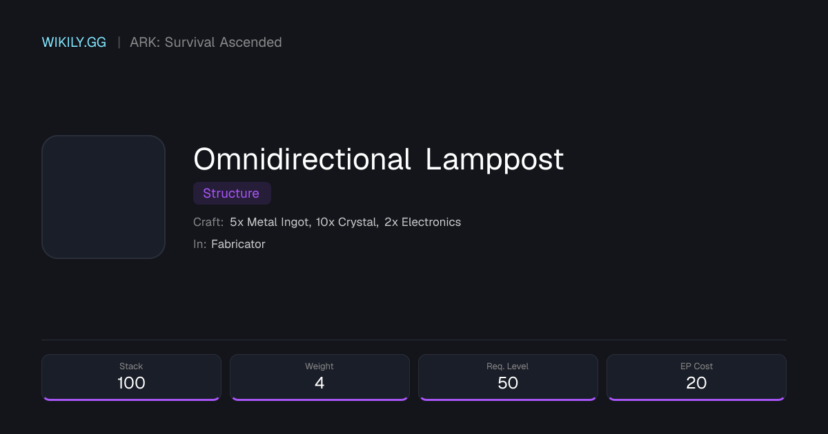 Omnidirectional Lamppost - ARK: Survival Ascended