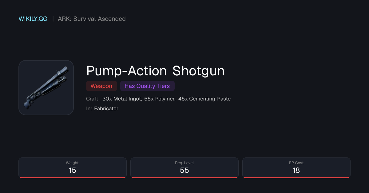 PumpAction Shotgun ARK Survival Ascended