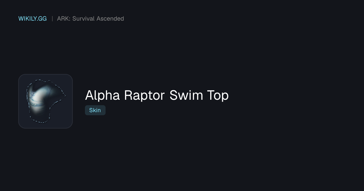 Alpha Raptor Swim Top - ARK: Survival Ascended