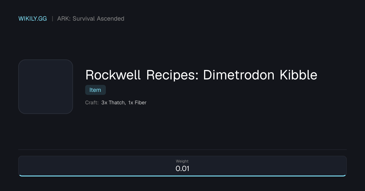 Rockwell Recipes: Dimetrodon Kibble - ARK: Survival Ascended