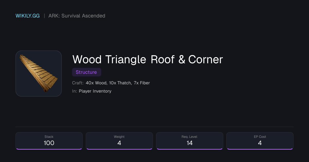 Wood Triangle Roof & Corner - ARK: Survival Ascended