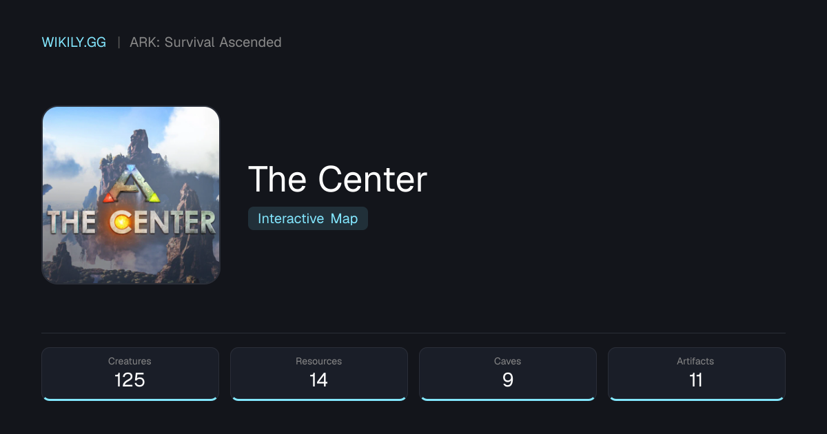 The Center 리소스 지도 - 스폰 및 동굴 - ARK: Survival Ascended