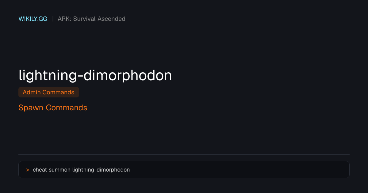 Bliksem Dimorphodon Spawn Commands - ARK: Survival Ascended