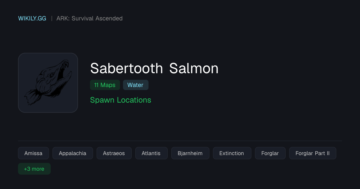 Sabeltand zalm Spawnlocaties - ARK: Survival Ascended