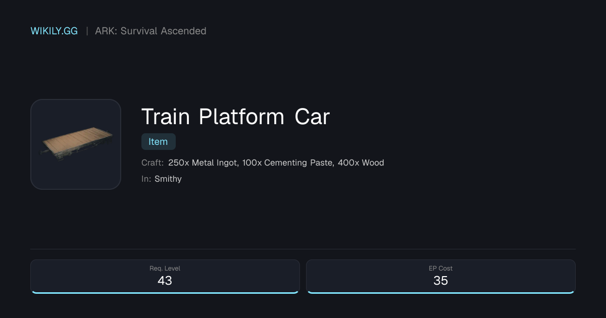 Train Platform Car - ARK: Survival Ascended