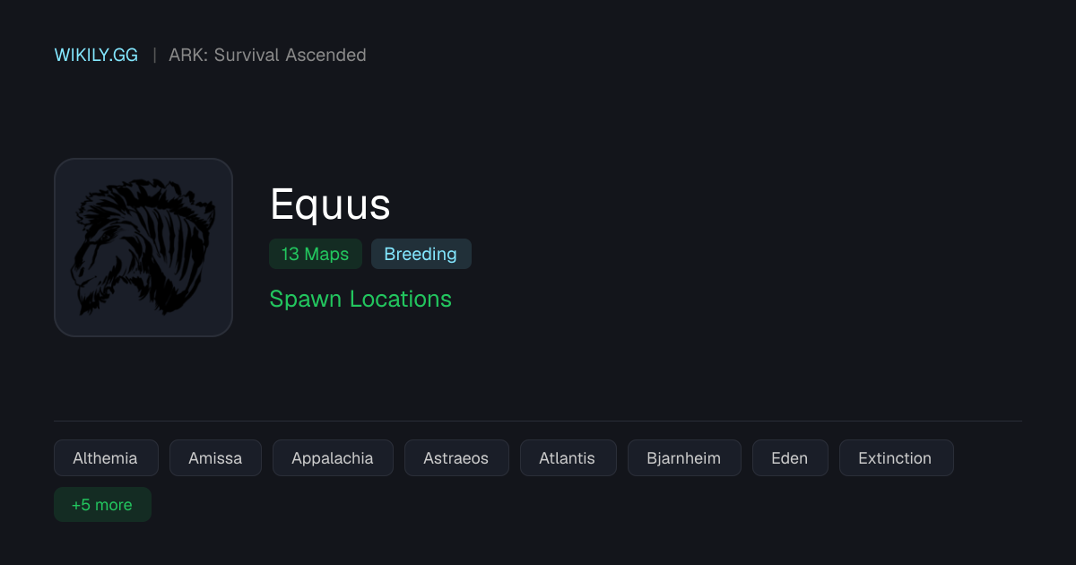 Equus Pontos de Spawn - ARK: Survival Ascended | Wikily.gg