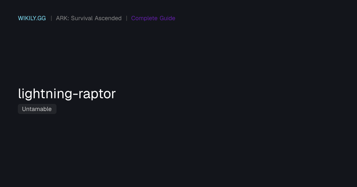 Lightning Raptor - ARK: Survival Ascended