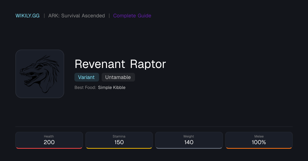 Revenant Raptor - ARK: Survival Ascended