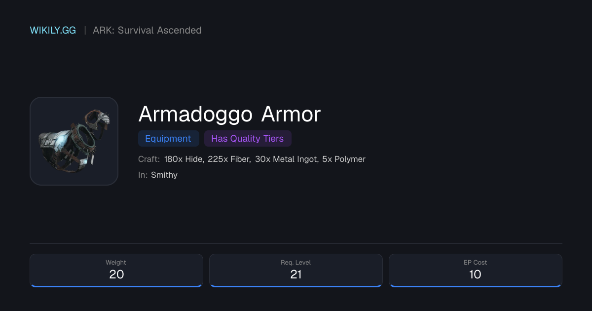 Armadoggo Armor - ARK: Survival Ascended