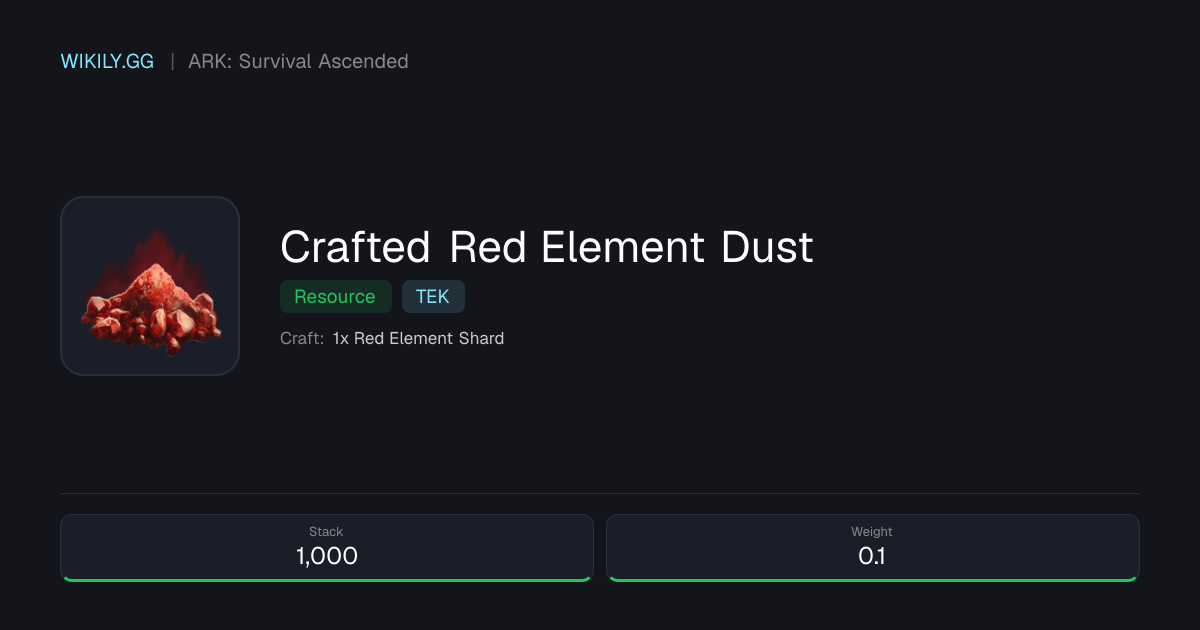 Crafted Red Element Dust - ARK: Survival Ascended