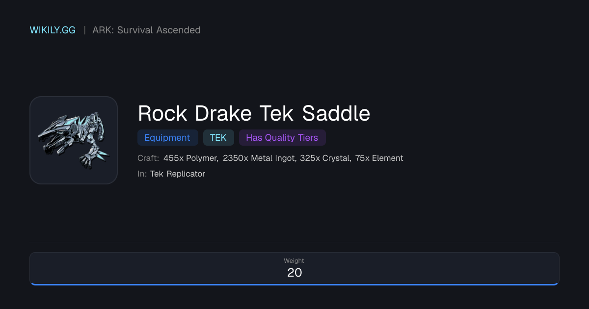 Rock Drake Tek Saddle - ARK: Survival Ascended
