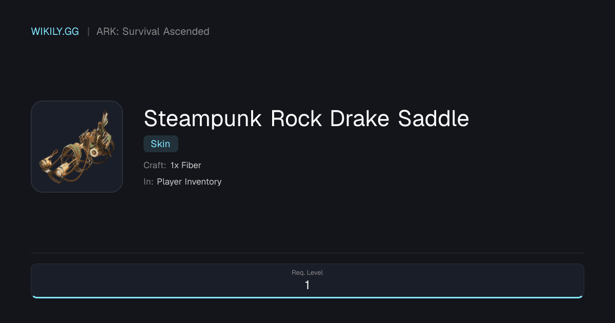 Steampunk Rock Drake Saddle - ARK: Survival Ascended