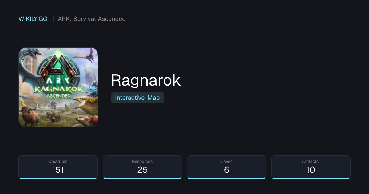 Ragnarok Mapa de Recursos - Spawns e Cavernas - ARK: Survival Ascended