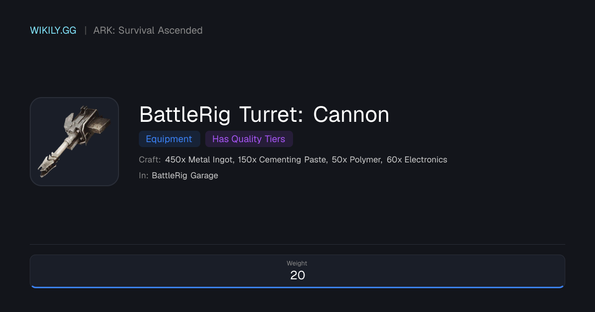 BattleRig Turret: Cannon - ARK: Survival Ascended