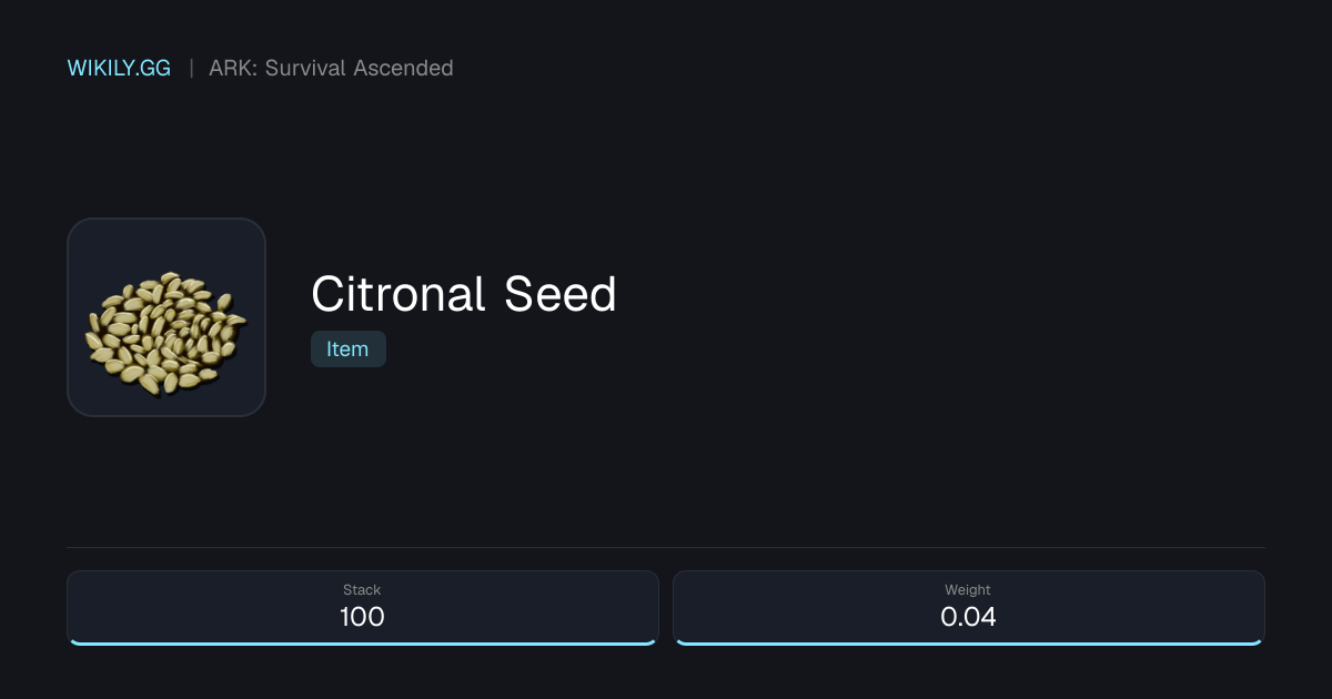 Citronal Seed - ARK: Survival Ascended