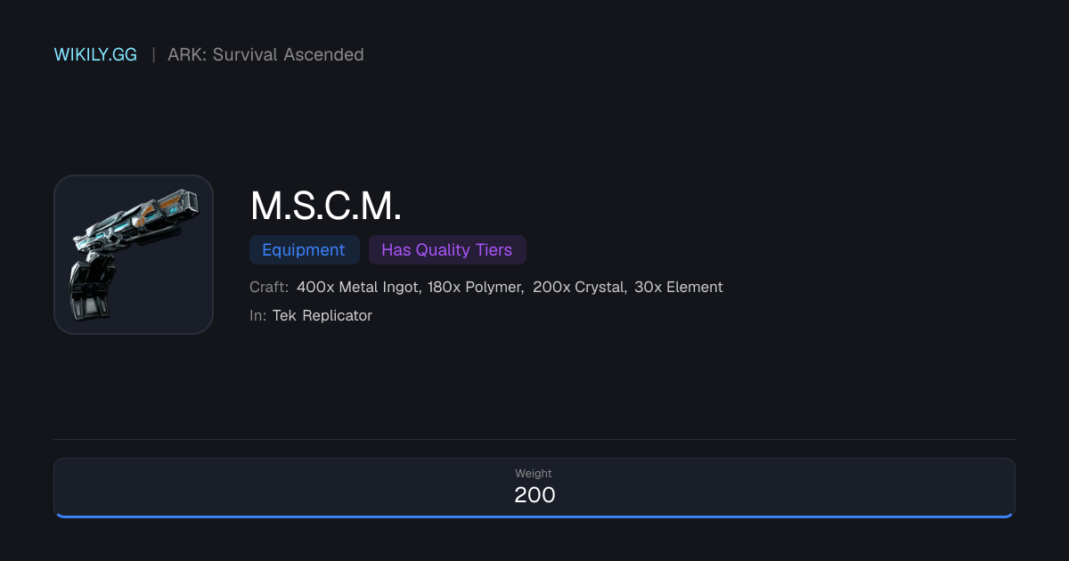 M.S.C.M. - ARK: Survival Ascended