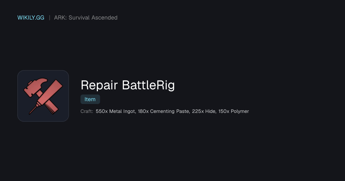 Repair BattleRig - ARK: Survival Ascended