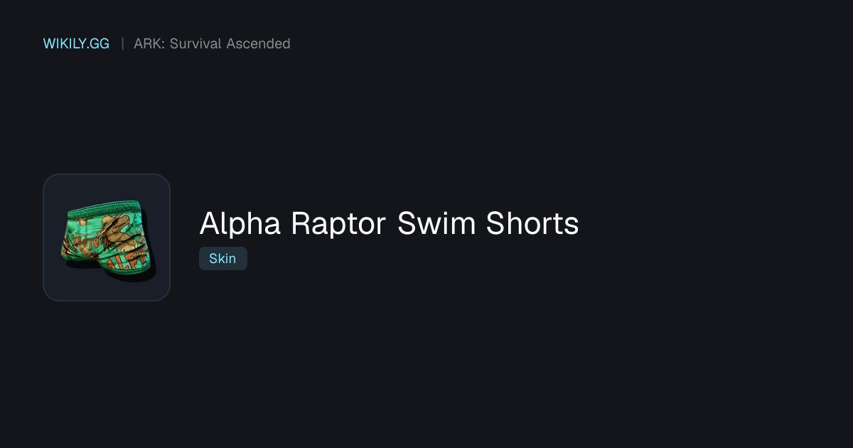 Alpha Raptor Swim Shorts - ARK: Survival Ascended