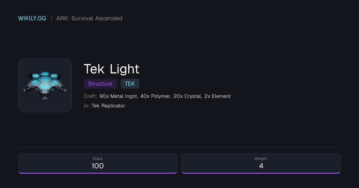 Tek Light - ARK: Survival Ascended