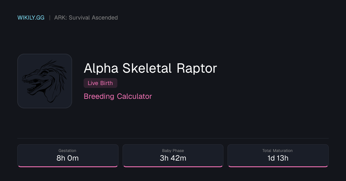 Alpha Skeletal Raptor 配种计算器 - ARK: Survival Ascended