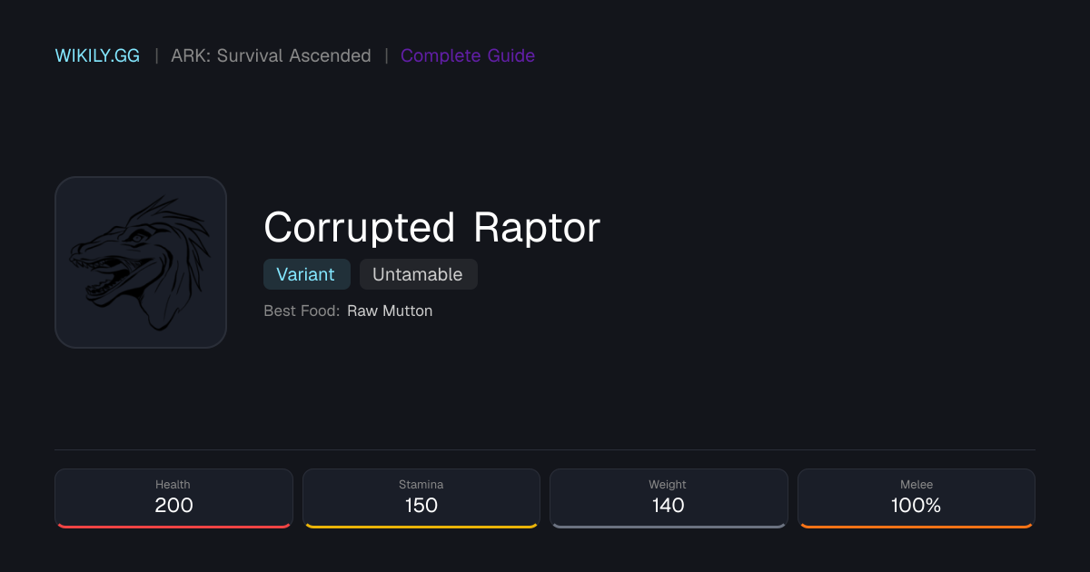 Corrupted Raptor - ARK: Survival Ascended