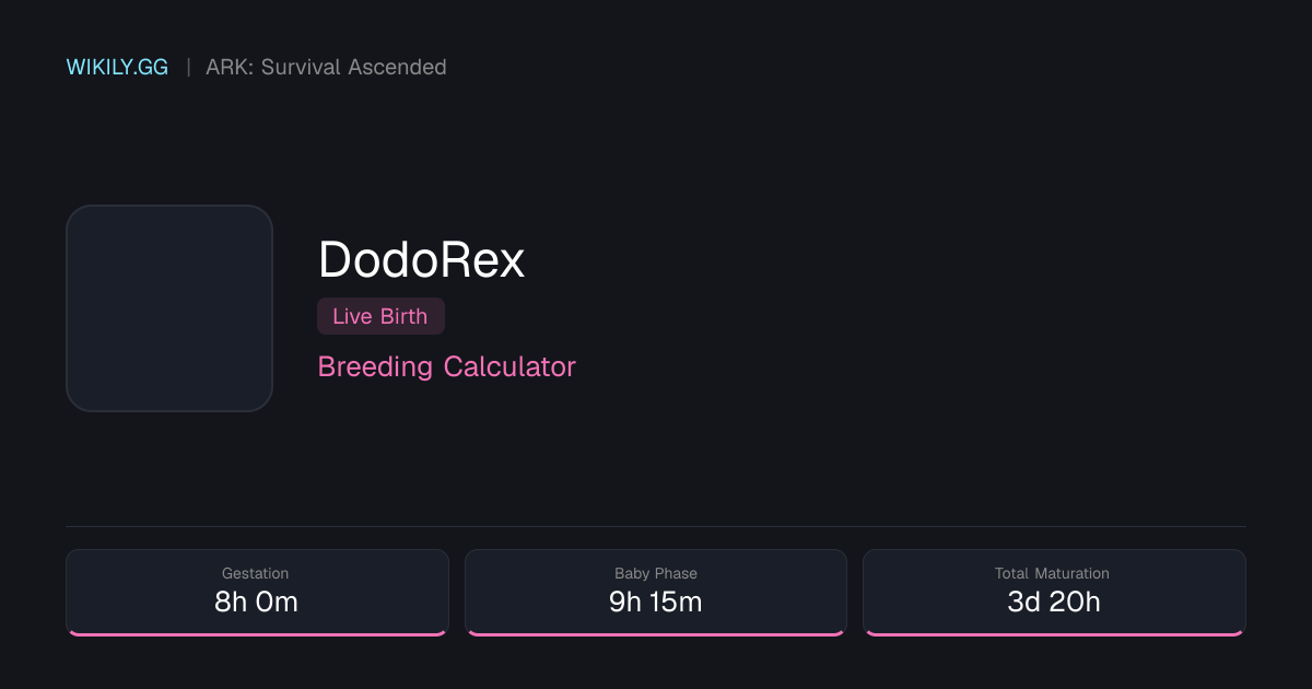 DodoRex 配种计算器 - ARK: Survival Ascended