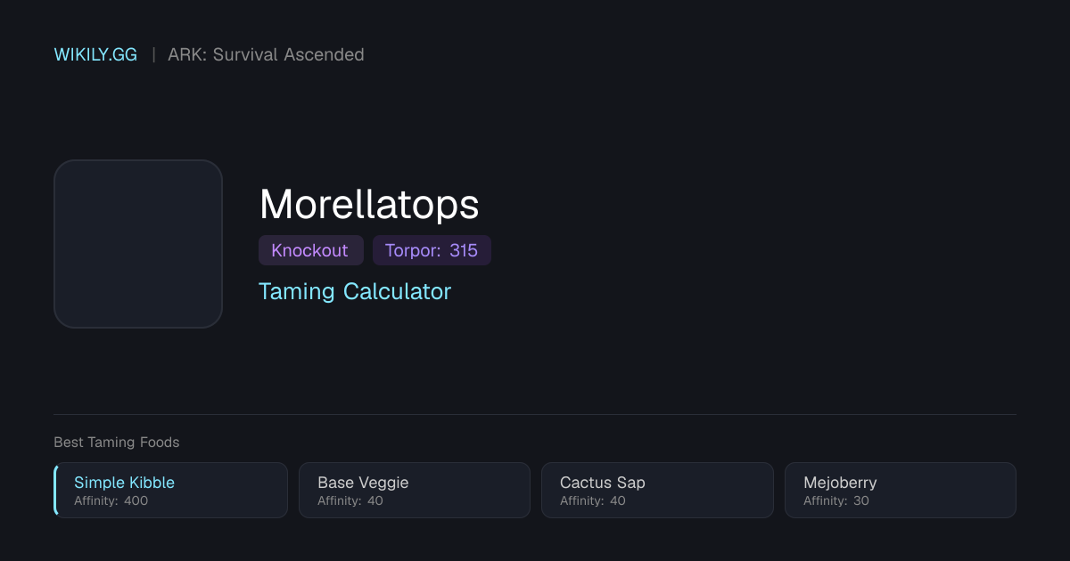 Morellatops 驯服计算器 - ARK: Survival Ascended