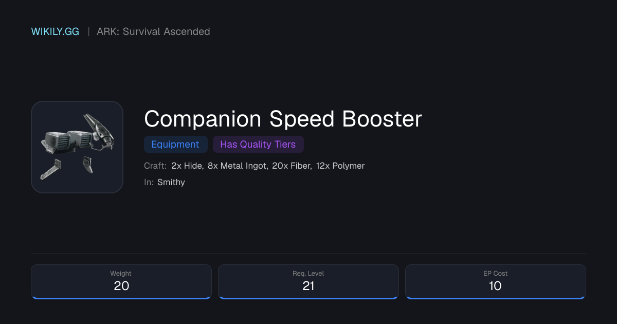 Companion Speed Booster - ARK: Survival Ascended