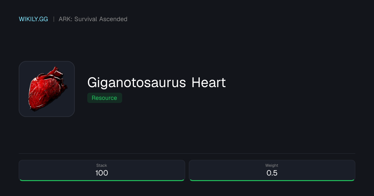 Giganotosaurus Heart - ARK: Survival Ascended