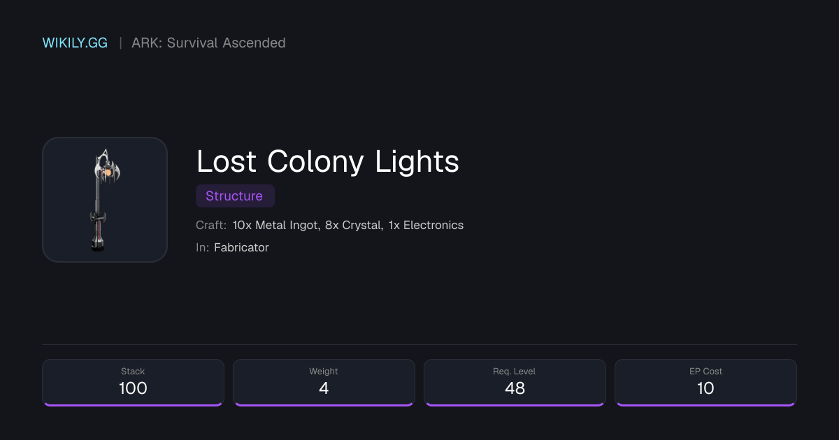 Lost Colony Lights - ARK: Survival Ascended