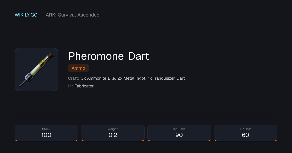 Pheromone Dart ARK Survival Ascended