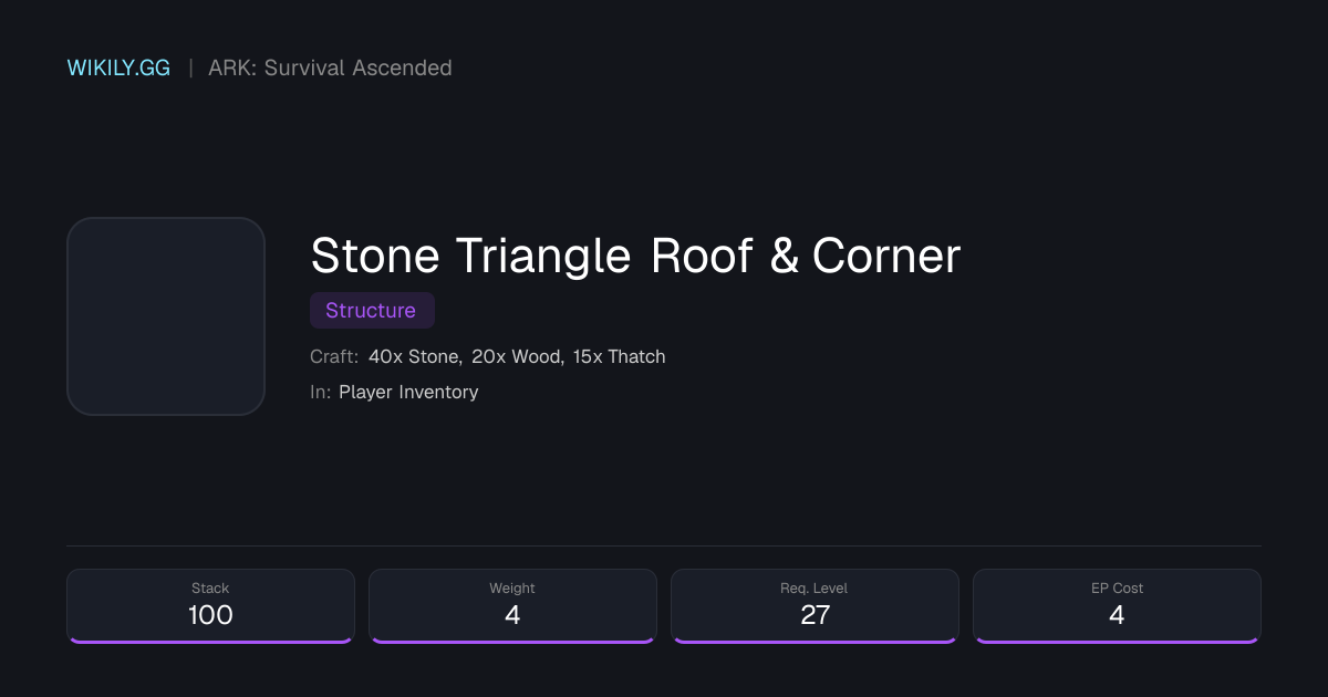 Stone Triangle Roof & Corner - ARK: Survival Ascended