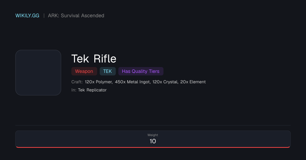 Tek Rifle - ARK: Survival Ascended