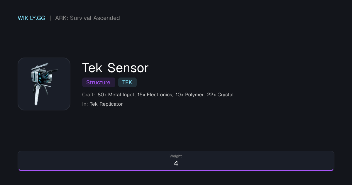 Tek Sensor - ARK: Survival Ascended