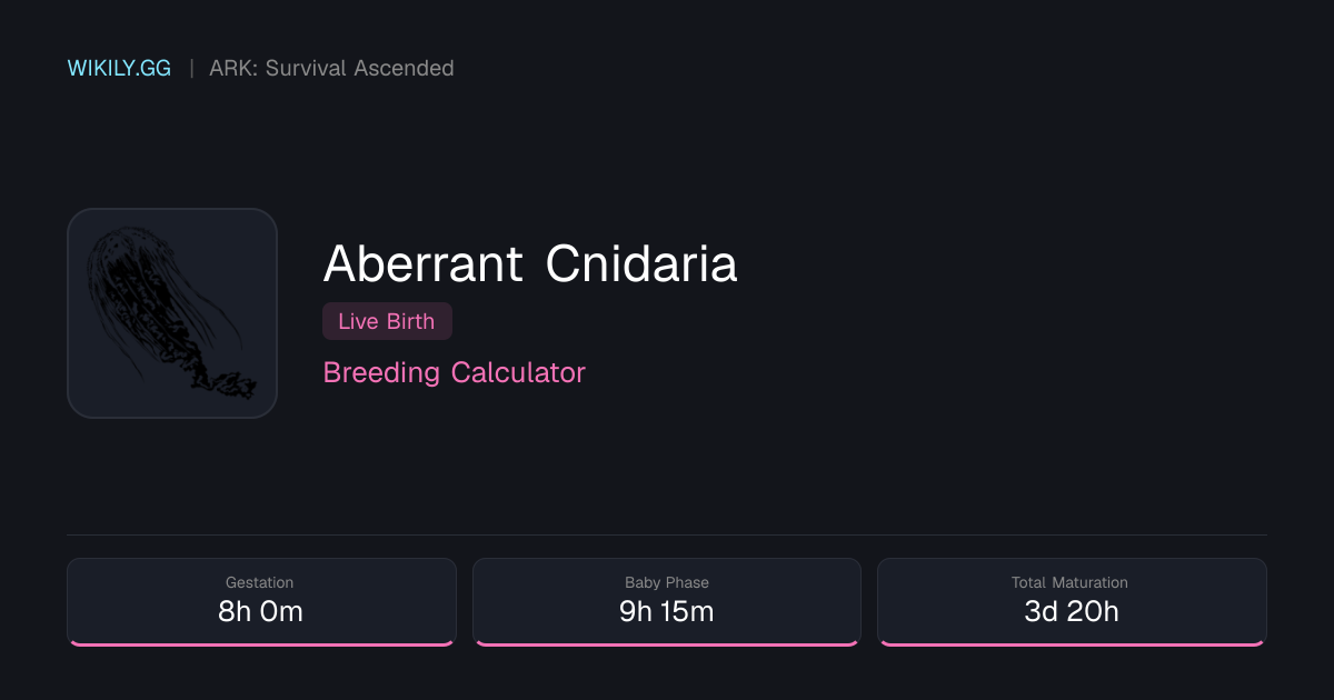 Aberrant Cnidaria 繁殖計算機 - ARK: Survival Ascended