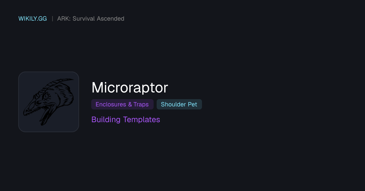 Microraptor 极建模組 - ARK: Survival Ascended