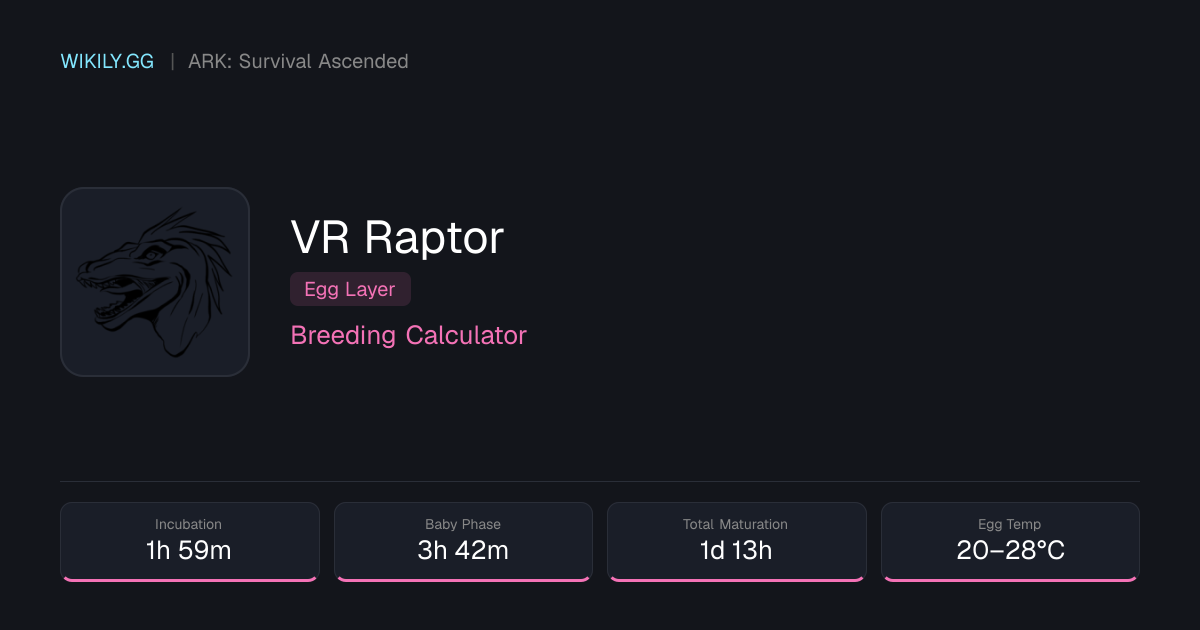 VR Raptor 繁殖計算機 - ARK: Survival Ascended