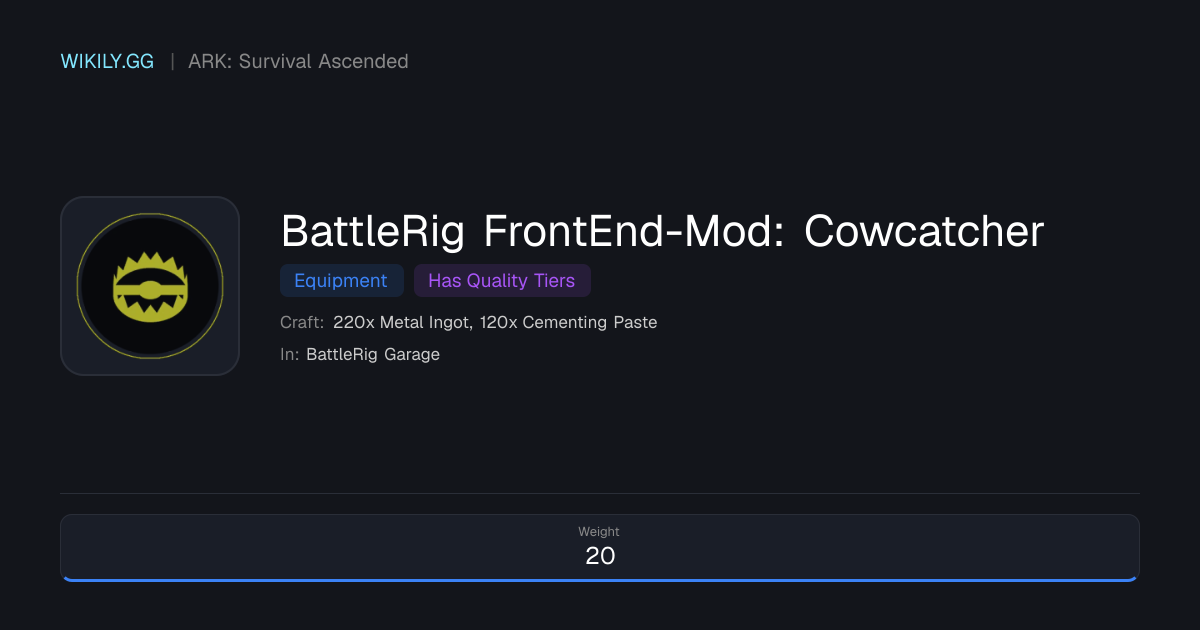BattleRig FrontEnd-Mod: Cowcatcher - ARK: Survival Ascended