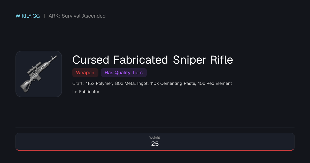 Cursed Fabricated Sniper Rifle - ARK: Survival Ascended