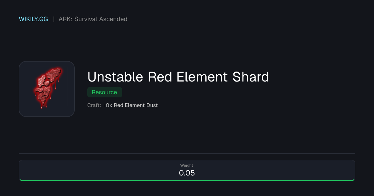 Unstable Red Element Shard - ARK: Survival Ascended