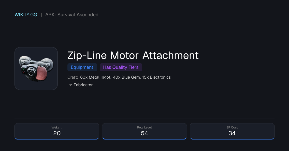 Zip-Line Motor Attachment - ARK: Survival Ascended